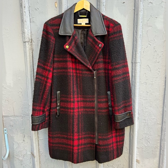 Michael Michael Kors Red Plaid Wool blend Jacket, size XL - Picture 2 of 10